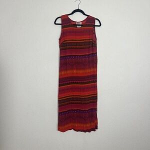 R&K Originals Womens Vintage 90s Red Sleeveless Sheath Abstract Maxi Dress 12P